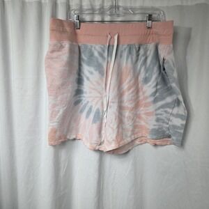 The Sweatshirt Project Shorts Womens 3X Multicolor Tie Dye French Terry Casual